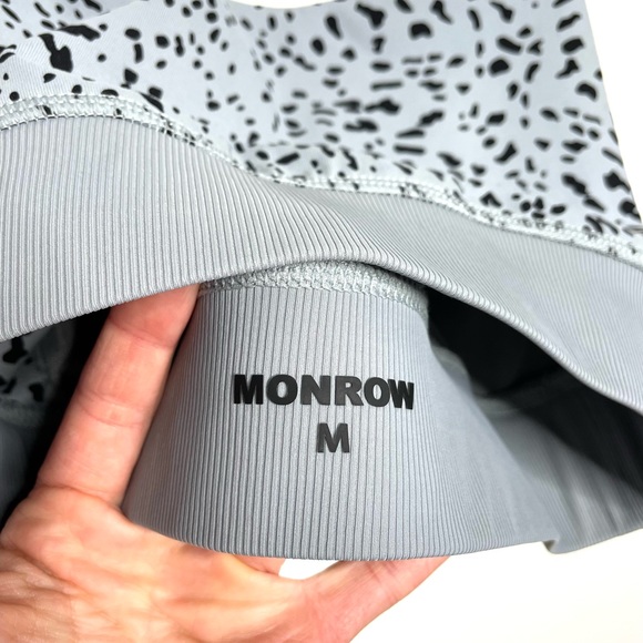 MONROW | Movement Mini Cheetah Sports Bra Good Gray Medium - Picture 2 of 7